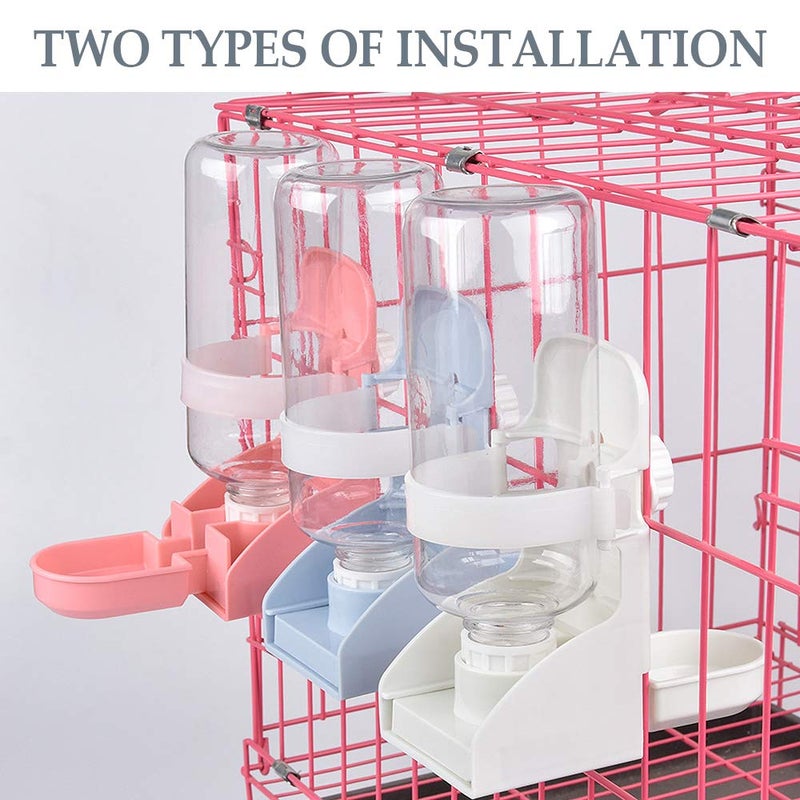 kathson Rabbit Water Bottle, 17oz Hanging Water Fountain Automatic Dispenser No Leak WaterFeeder for Bunny Chinchilla Guinea Pig Hedgehog Ferret, Blue - Image 2